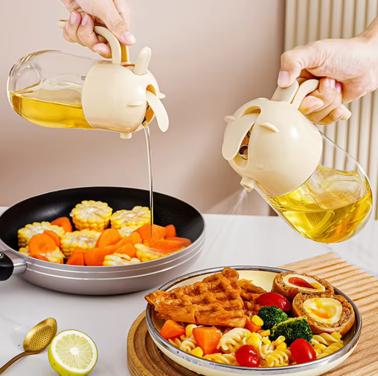 Glass Oil Bottle Kitchen Cooking Oil Sprayer Oil Sprayer Container - 580Ml