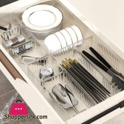 Desk Drawer Organizer Box Transparent Drawer Storage Box Set Of 4