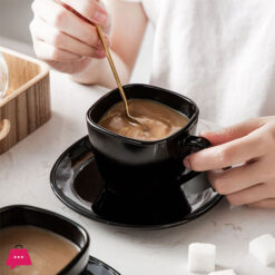 Opal Black Glass Marble Cup And Saucer Set 8 Opal Black Glass Marble Cup And Saucer Set