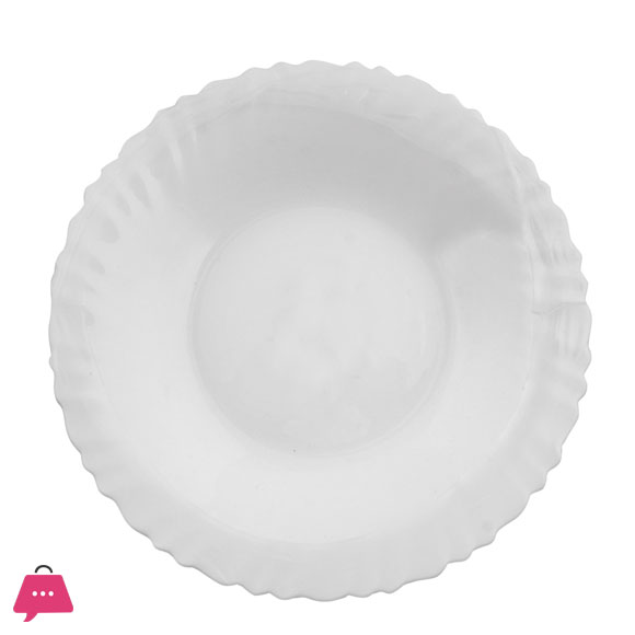 Opal Glass Marble Quarter Plate Round Shape 19Cm 6-Pcs 3 Opal Glass Marble Quarter Plate Round Shape 19Cm 6-Pcs