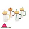 Bg45073 Square Straw Mug Wooden Lid