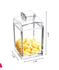 Air Tight Clear Square Acrylic Jar  580Ml - K-5013 - Image 4