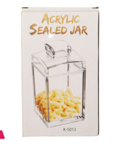 Air Tight Clear Square Acrylic Jar  580Ml - K-5013 - Image 3