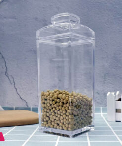 Air Tight Clear Square Acrylic Jar 700ml – K-5014