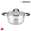 Arshia Stainless Steel Casserole With 2 Lids 32Cm - 3083