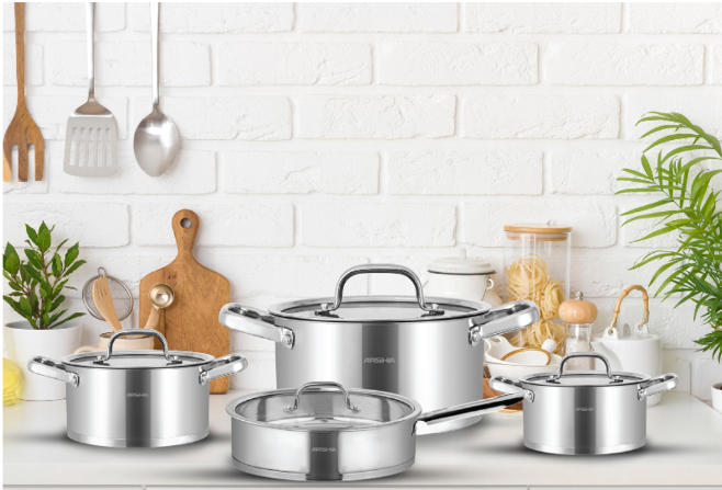 Arshia Stainless Steel Cookware Set 8Pc - Ss014-2767