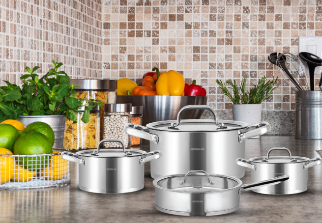 Arshia Stainless Steel Cookware Set 8Pc - Ss014-2767