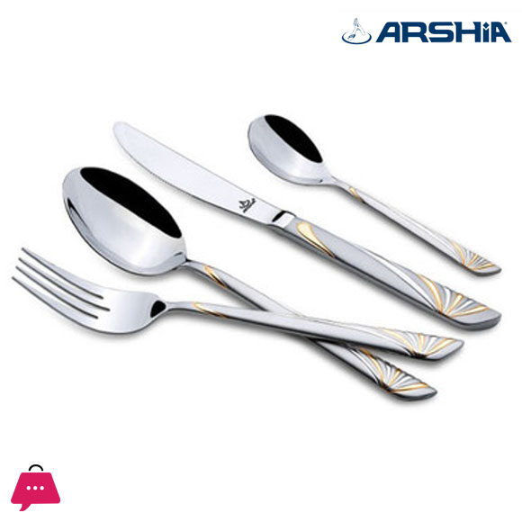 Arshia Stainless Steel Cutlery Set 24Pcs Gold &Amp; Silver - Tm064Gs-1763 3 Arshia Stainless Steel Cutlery Set 24Pcs Gold &Amp; Silver - Tm064Gs-1763