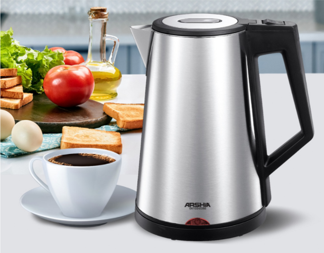 Arshia Stainless Steel Electric Kettle Silver - 2392