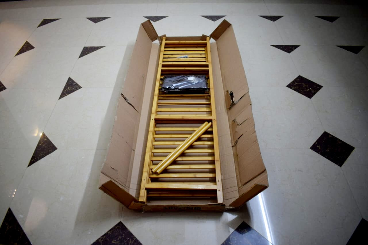 Bamboo Wardrobe With Hanging Bamboo Clothes Rack