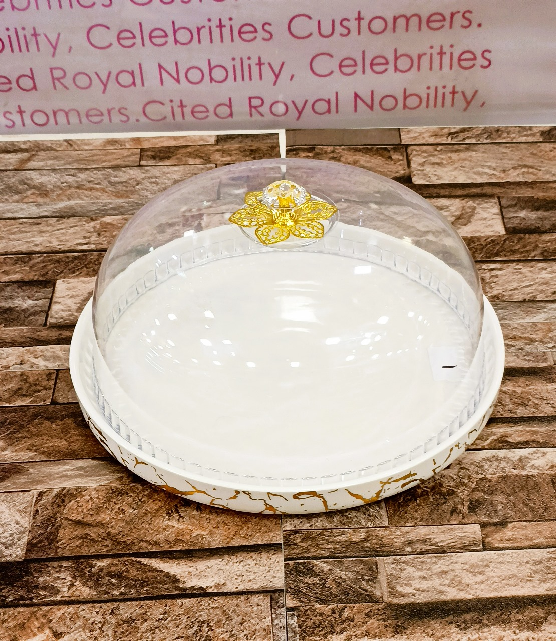 Ceramic Cake Dish With Lid 26.8X13Cm