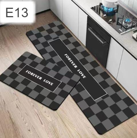 Crystal Velvet Absorbent Long Rug Kitchen Foot Mat Living Room Rug Set Of 2