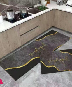 Crystal Velvet Absorbent Long Rug kitchen Foot Mat Living Room Rug Set of 2