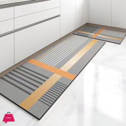 Crystal Velvet Absorbent Long Rug Kitchen Foot Mat Living Room Rug Set Of 2