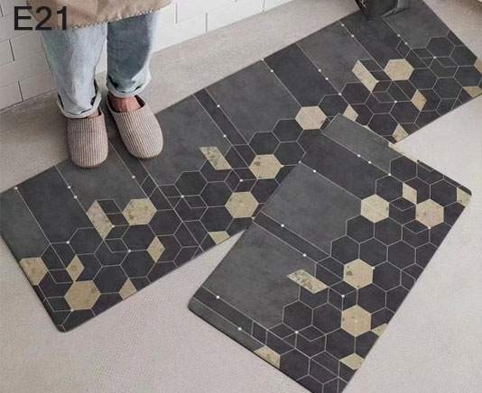 Crystal Velvet Absorbent Long Rug Kitchen Foot Mat Living Room Rug Set Of 2