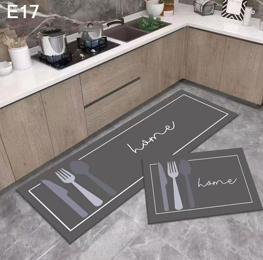 Crystal Velvet Absorbent Long Rug Kitchen Foot Mat Living Room Rug Set Of 2