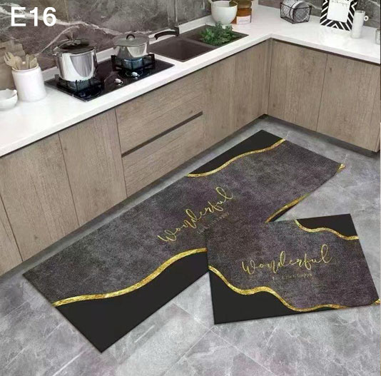 Crystal Velvet Absorbent Long Rug Kitchen Foot Mat Living Room Rug Set Of 2