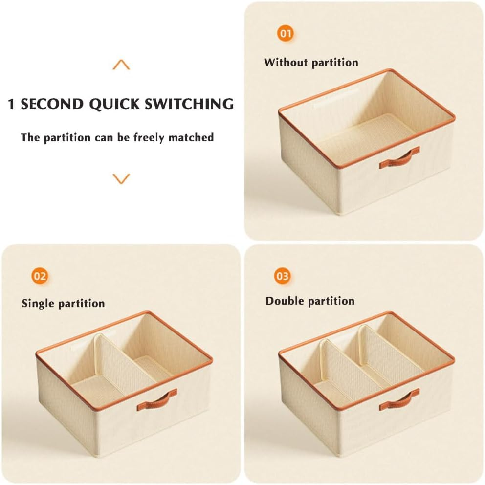 Foldable Clothing Storage Box Non-Woven Fabric Divider Storage Box Wardrobe Organizer