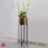 Metal Brass Plantar Stand With Flower Arrangement Size 4 Feet