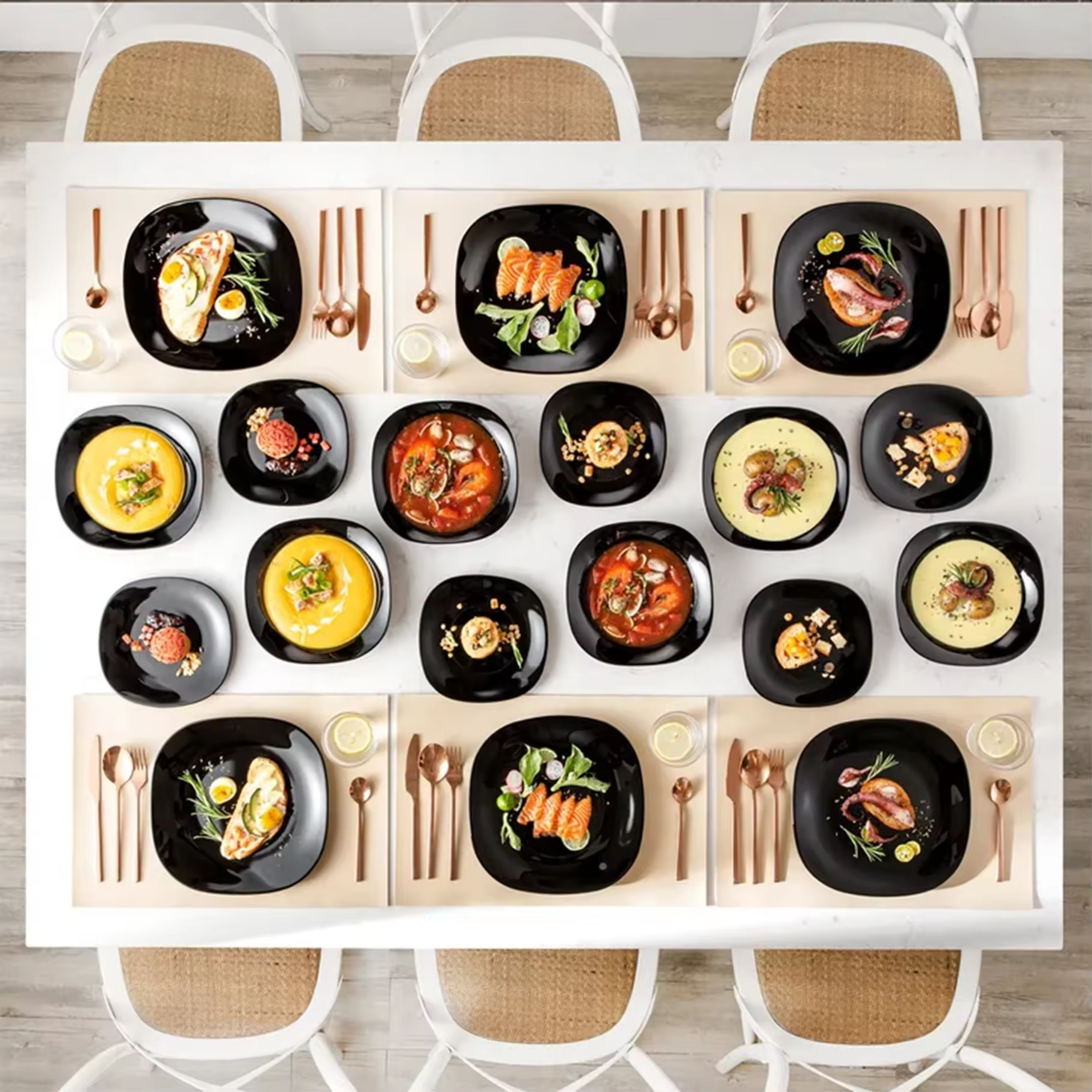 Opal Black Glass Marble Dinner Plate 25Cm 6-Pcs 12 Opal Black Glass Marble Dinner Plate 25Cm 6-Pcs