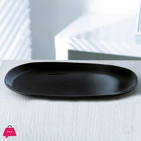 Opal Black Glass Marble Rice Dish