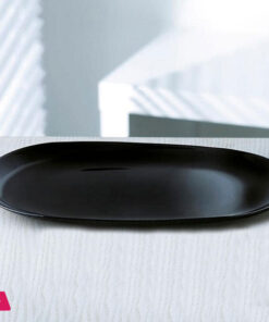 Opal Black Glass Marble Rice Dish 33cm – 1Pcs