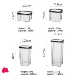 Plastic Covered Sealed Cans Grain Storage Jar Kitchen Storage Box Set Of 5