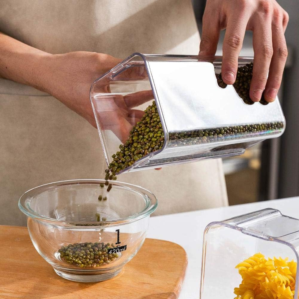 Plastic Covered Sealed Cans Grain Storage Jar Kitchen Storage Box Set Of 5