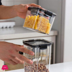 Plastic Covered Sealed Cans Grain Storage Jar Kitchen Storage Box Set Of 5