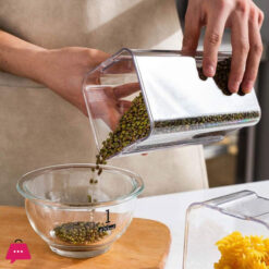 Plastic Covered Sealed Cans Grain Storage Jar Kitchen Storage Box Set Of 5