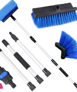 Solar panel Cleaning Pole with soft brush water through and instant ON/OFF switch Valve - 4 Feet