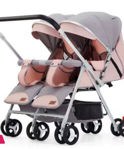 Twin Lightweight Travel Stroller Double Shock Absorbing Stroller Folding Stroller Newborn Baby Two-way Swivel Seat Baby Stroller