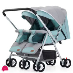 Twin Lightweight Travel Stroller Double Shock Absorbing Stroller Folding Stroller Newborn Baby Two-Way Swivel Seat Baby Stroller