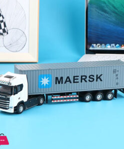 1 50 Diecast Alloy Truck Head Model Toy Container Truck Pull Back With Light