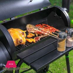 10-10 Offer 27 Inch Charcoal Barrel Grill With Offset Smoker Bbq Grill Outdoor Camping Oven