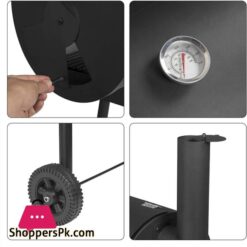 10-10 Offer 27 Inch Charcoal Barrel Grill With Offset Smoker Bbq Grill Outdoor Camping Oven