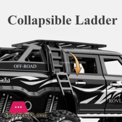 1/24 Land Rover Defender Car Model Pickup Truck 6X6 Toy Metal Body Rubber Tire Sound Light Pull Back