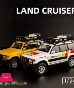 1:24 TOYOTA Land Cruiser LC80 SUV Alloy Miniature Car Diecast Metal Scale Car Model Sound＆Light Children Toy Collection Vehicle