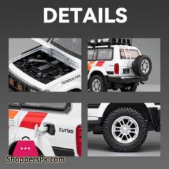 1:24 Toyota Land Cruiser Lc80 Suv Alloy Miniature Car Diecast Metal Scale Car Model Sound＆Light Children Toy Collection Vehicle