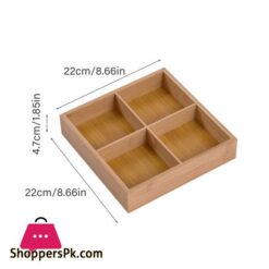 4 Grid Divided Wooden Tray Safe Material Dried Fruit Food Storage Container 8 4 Grid Divided Wooden Tray Safe Material Dried Fruit Food Storage Container