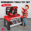 46-Pcs Workbench Tool Table Kids Toy Tool Bench Set, Construction Workshop With Electric Drill And Realistic Tools Toy For 3+ Years Old Kids