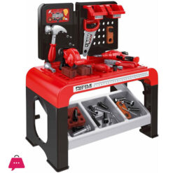 46-Pcs Workbench Tool Table Kids Toy Tool Bench Set, Construction Workshop With Electric Drill And Realistic Tools Toy For 3+ Years Old Kids