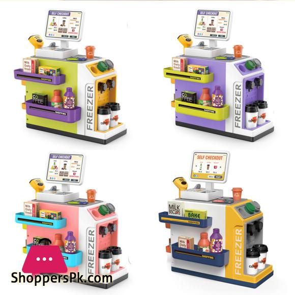 46Pcs Mini Supermarket Cash Register Toy Coffee Machine Cashier With Sound Light 5 46Pcs Mini Supermarket Cash Register Toy Coffee Machine Cashier With Sound Light - Image 3