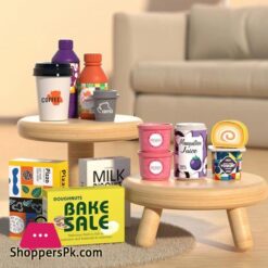 46Pcs Mini Supermarket Cash Register Toy Coffee Machine Cashier With Sound Light 14 46Pcs Mini Supermarket Cash Register Toy Coffee Machine Cashier With Sound Light