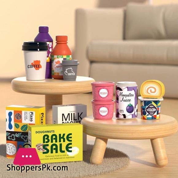 46Pcs Mini Supermarket Cash Register Toy Coffee Machine Cashier With Sound Light 8 46Pcs Mini Supermarket Cash Register Toy Coffee Machine Cashier With Sound Light - Image 6