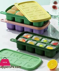 8 Grid Ice Cube Molds Silicone Fruit Pattern Ice Cube Freezer Tray With Lid Ice Maker Home Bars Drinks Cocktails Accessories