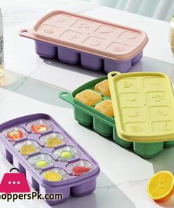 8 Grid Ice Cube Molds Silicone Fruit Pattern Ice Cube Freezer Tray With Lid Ice Maker Home Bars Drinks Cocktails Accessories