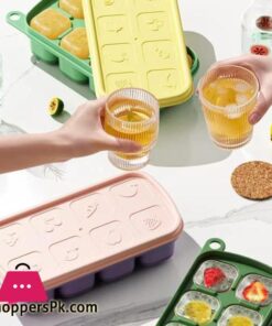 8 Grid Ice Cube Molds Silicone Fruit Pattern Ice Cube Freezer Tray With Lid Ice Maker Home Bars Drinks Cocktails Accessories