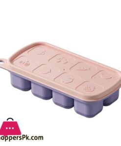 8 Grid Ice Cube Molds Silicone Fruit Pattern Ice Cube Freezer Tray With Lid Ice Maker Home Bars Drinks Cocktails Accessories