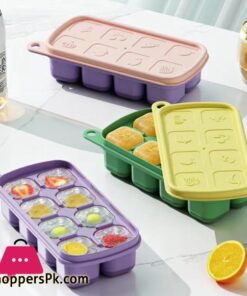 8 Grid Ice Cube Molds Silicone Fruit Pattern Ice Cube Freezer Tray With Lid Ice Maker Home Bars Drinks Cocktails Accessories